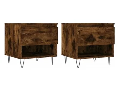 vidaxl Mesas de centro 2 pcs 50x46x50cm deriv. madeira carvalho fumado^ Mesa De Centro