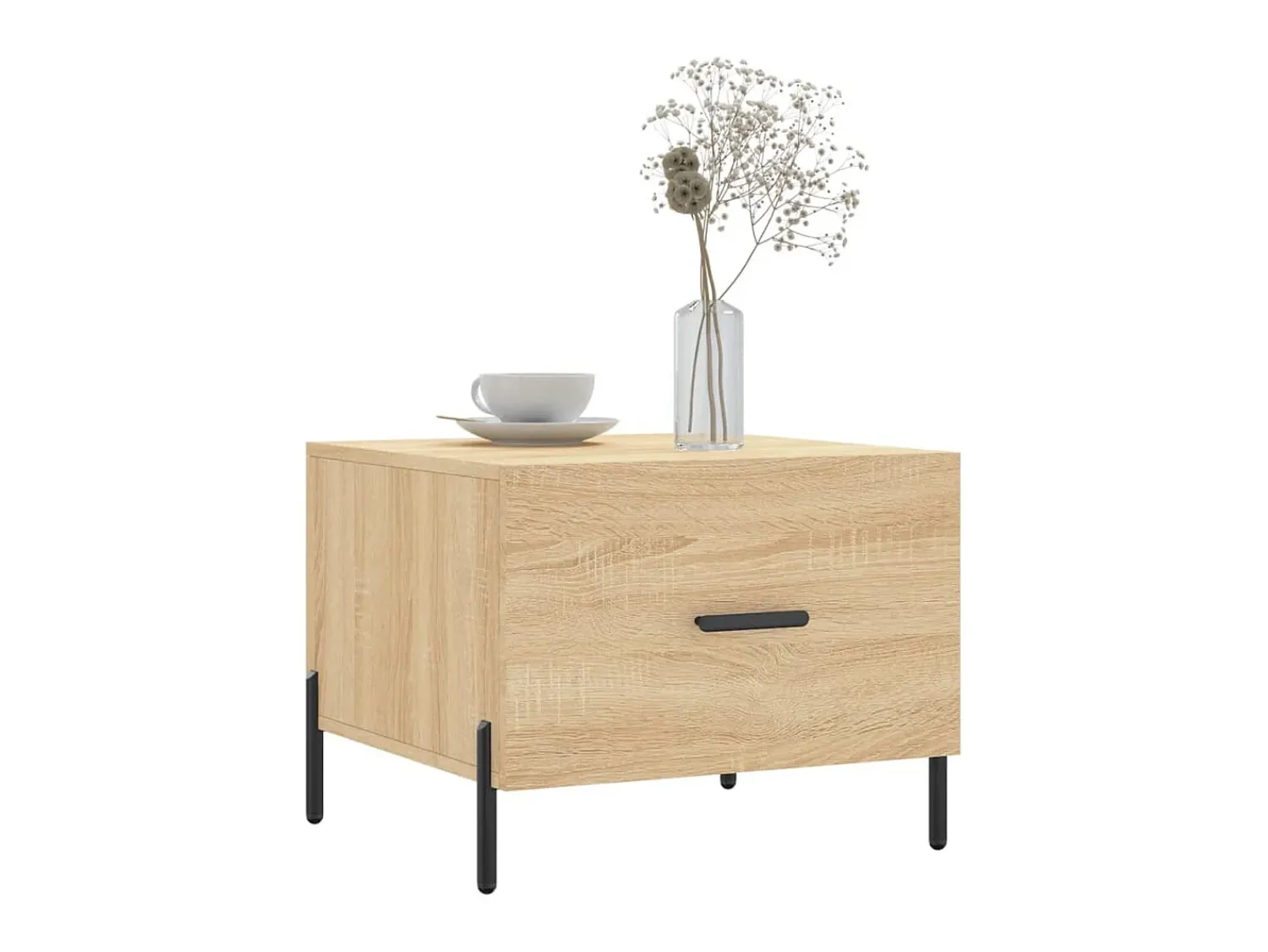 Mesa De Centro| Mesas de centro 2 pcs 50x50x40cm deriv. madeira carvalho sonoma PT159352 Castanho