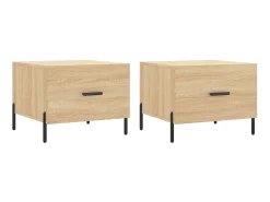 Mesa De Centro| Mesas de centro 2 pcs 50x50x40cm deriv. madeira carvalho sonoma PT159352 Castanho