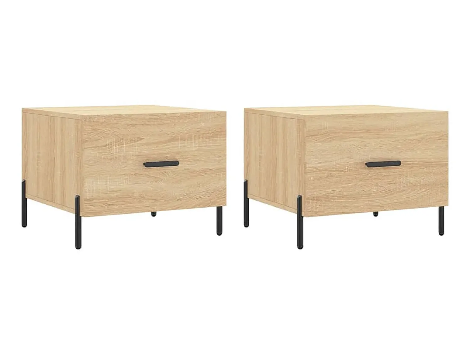 Mesa De Centro| Mesas de centro 2 pcs 50x50x40cm deriv. madeira carvalho sonoma PT159352 Castanho