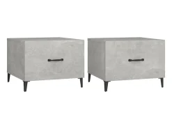 Mesas de centro + pernas de metal 2pcs 50x50x40 cm sonoma cinza PT778537^ Mesa De Apoio
