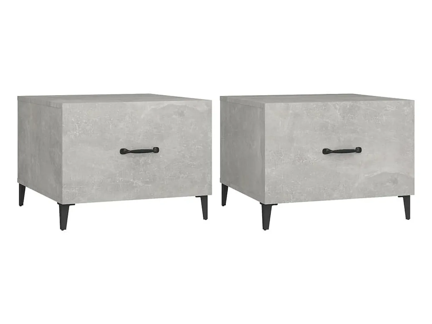 Mesas de centro + pernas de metal 2pcs 50x50x40 cm sonoma cinza PT778537^ Mesa De Apoio
