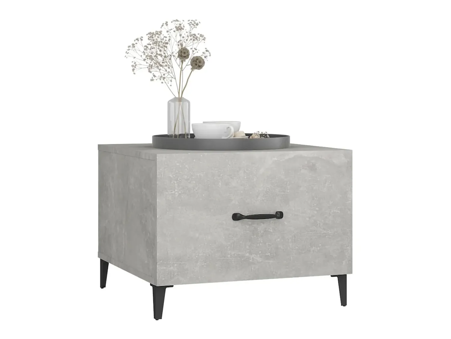 Mesas de centro + pernas de metal 2pcs 50x50x40 cm sonoma cinza PT778537^ Mesa De Apoio