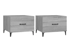 Mesas de centro + pernas de metal 2pcs 50x50x40 cm sonoma cinza PT632647^ Mesa De Apoio