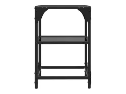 Best Mesas de centro c/ tampo em vidro 2 pcs 30x30x45 cm aço PT632794 Preto