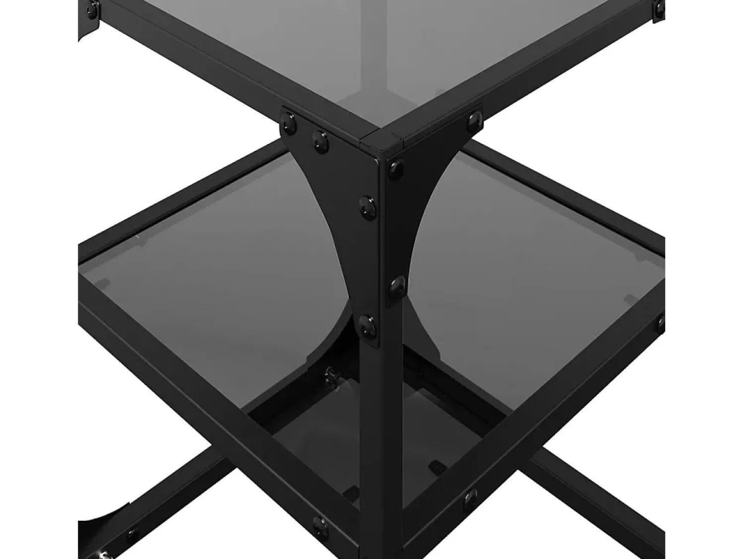 Outlet vidaxl Mesas de centro c/ tampo em vidro 2 pcs 30x30x45 cm aço Preto