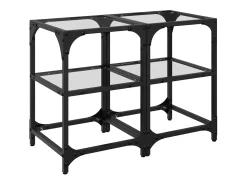 Mesa De Centro*vidaxl Mesas de centro c/ tampo vidro 2pcs 30x30x45cm aço Transparente