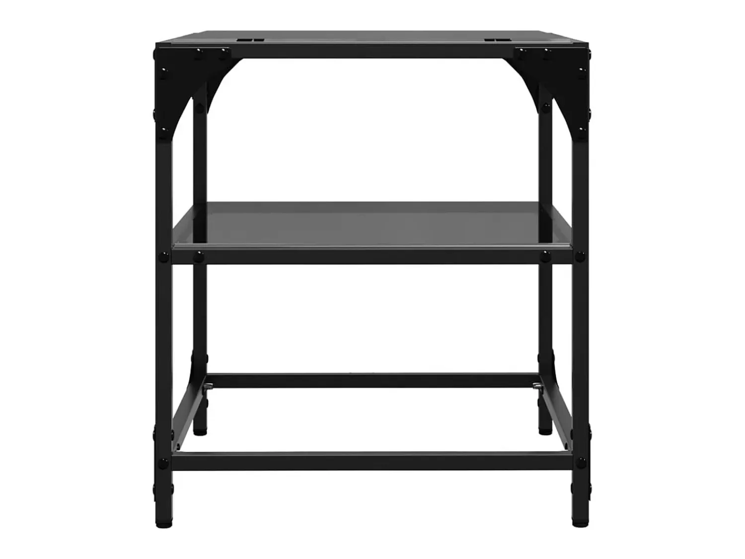 New vidaxl Mesas de centro c/ topo em vidro 2 pcs 40x40x45 cm aço Preto