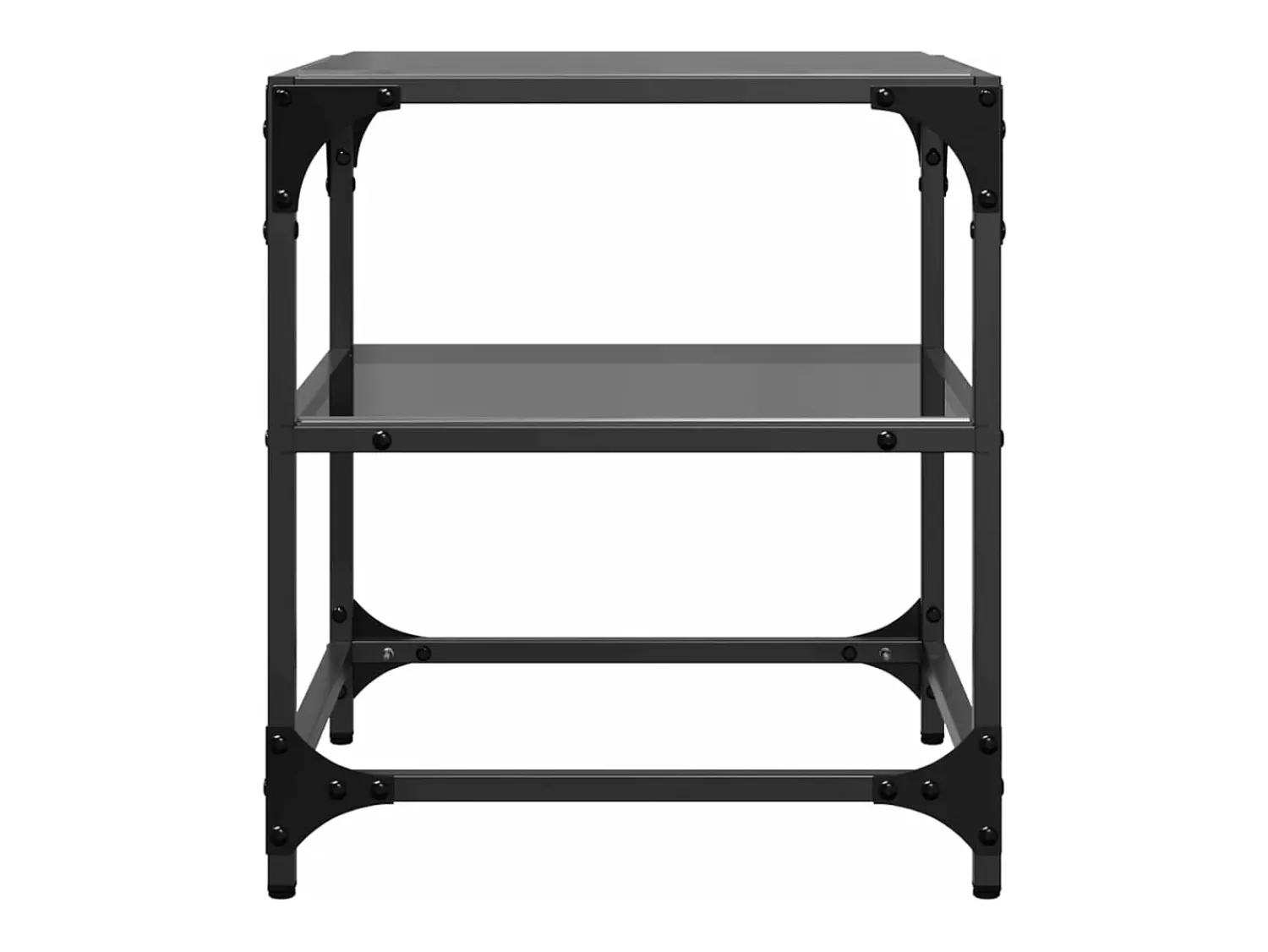 New vidaxl Mesas de centro c/ topo em vidro 2 pcs 40x40x45 cm aço Preto