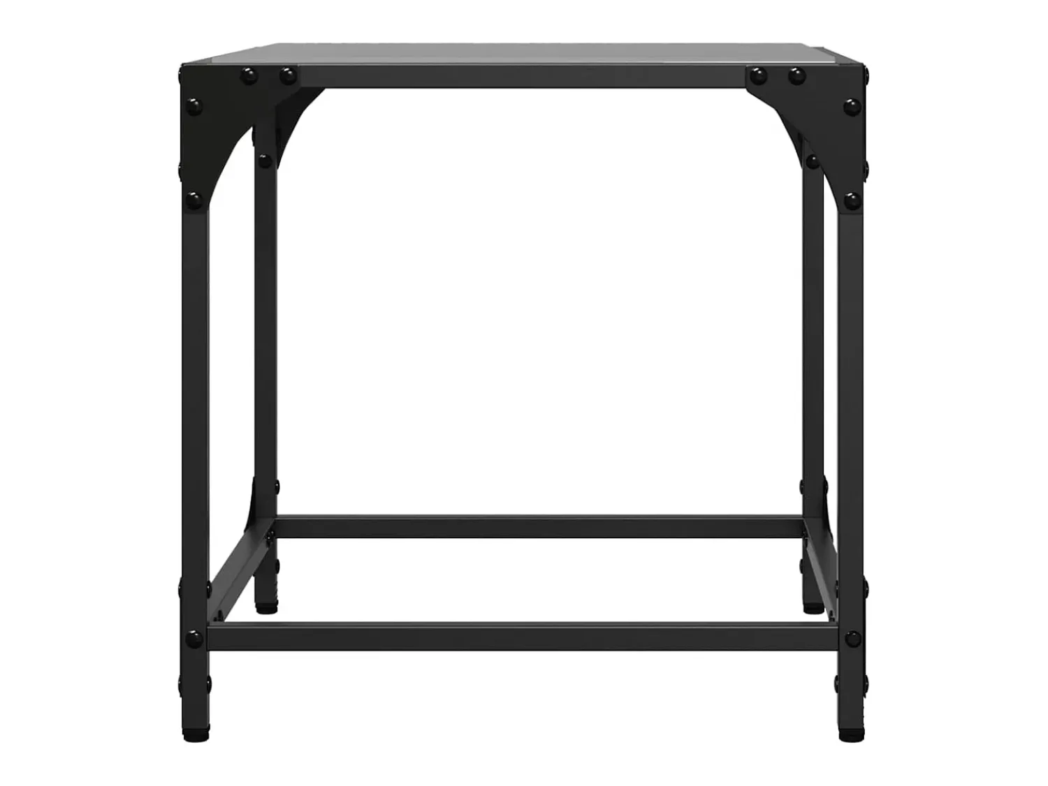 Mesa De Centro* Mesas de centro c/ topo em vidro 2 pcs 40x40x40 cm aço PT448207 Preto