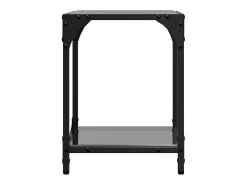 Mesa De Centro| Mesas de centro c/ topo em vidro 2 pcs 30x30x40 cm aço PT171202 Preto