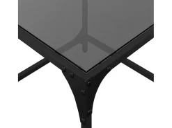 vidaxl Mesas de centro c/ topo em vidro 2 pcs 50x50x40 cm aço^ Mesa De Centro