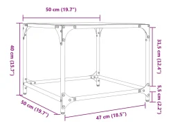 vidaxl Mesas de centro c/ topo em vidro 2 pcs 50x50x40 cm aço^ Mesa De Centro