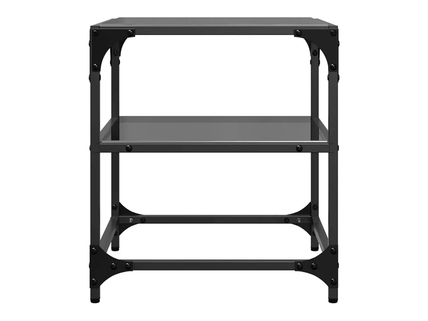 Outlet Mesas de centro c/ topo em vidro 2 pcs 40x40x45 cm aço PT580735 Preto