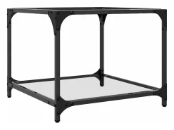 Discount vidaxl Mesas de centro c/ topo vidro 2 pcs 50x50x40cm aço Transparente