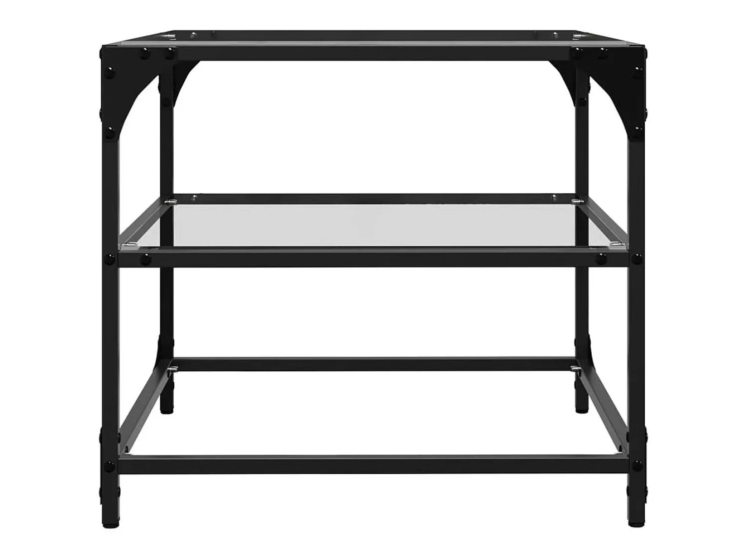 vidaxl Mesas de centro c/ topo vidro 2 pcs 50x50x45cm aço^ Mesa De Centro