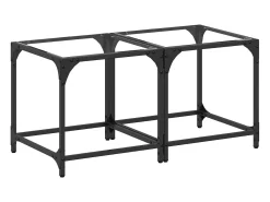 Mesa De Centro* Mesas de centro c/ topo vidro 2 pcs 40x40x40cm aço PT899313 Transparente