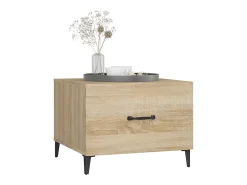Mesa De Apoio* Mesas de centro com pernas de metal 2 pcs 50x50x40 cm sonoma PT238449 Castanho
