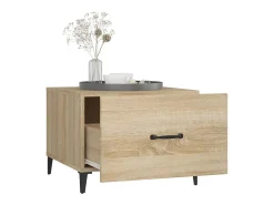 Mesa De Apoio* Mesas de centro com pernas de metal 2 pcs 50x50x40 cm sonoma PT238449 Castanho