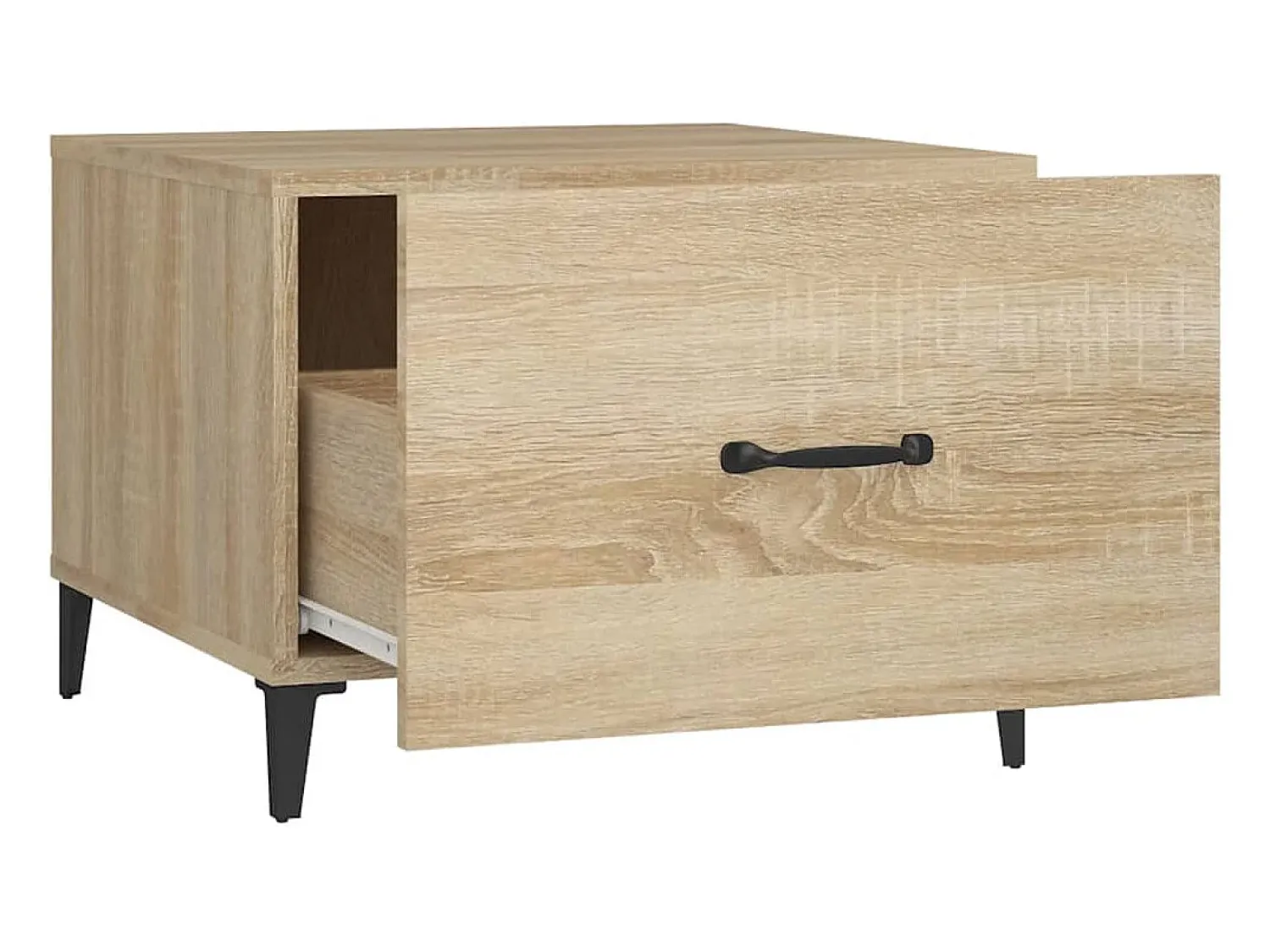 Mesa De Centro|vidaxl Mesas de centro com pernas de metal 2 pcs 50x50x40 cm sonoma Natural claro