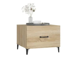 Mesa De Centro|vidaxl Mesas de centro com pernas de metal 2 pcs 50x50x40 cm sonoma Natural claro
