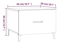 Mesa De Centro|vidaxl Mesas de centro com pernas de metal 2 pcs 50x50x40 cm sonoma Natural claro