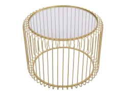 Mesa De Centro|Vente-unique Mesas de centro de encaixar em metal e vidro - FERIDA Dourado