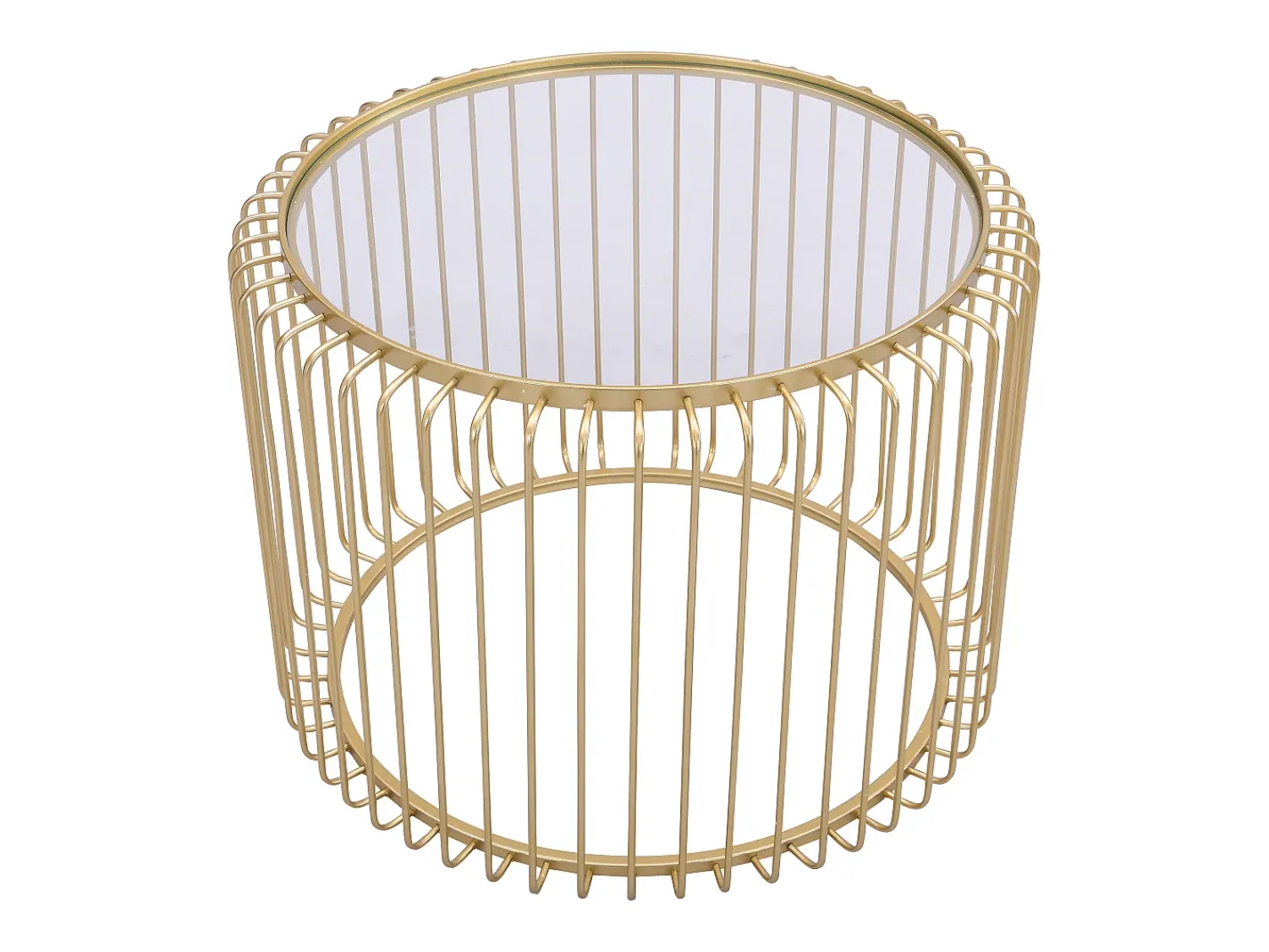 Mesa De Centro|Vente-unique Mesas de centro de encaixar em metal e vidro - FERIDA Dourado