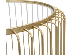 Mesa De Centro|Vente-unique Mesas de centro de encaixar em metal e vidro - FERIDA Dourado
