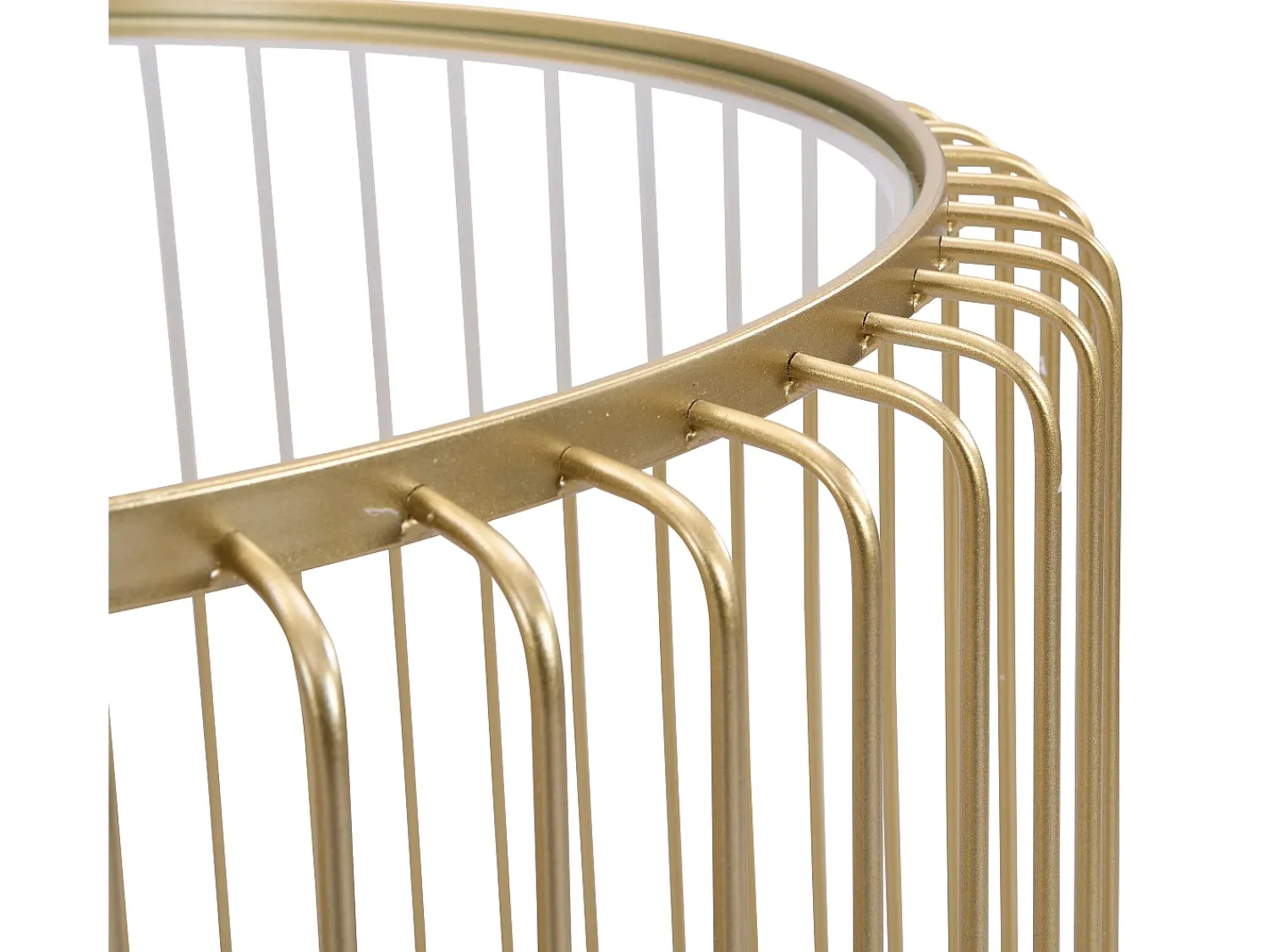 Mesa De Centro|Vente-unique Mesas de centro de encaixar em metal e vidro - FERIDA Dourado