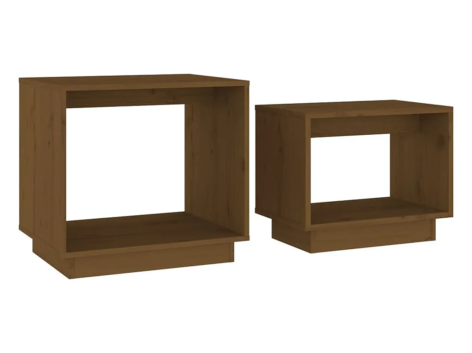Outlet vidaxl Mesas de centro de encastrar 2 pcs pinho maciço castanho mel Natural claro