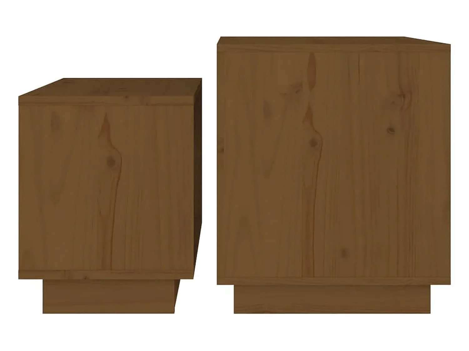 Outlet vidaxl Mesas de centro de encastrar 2 pcs pinho maciço castanho mel Natural claro