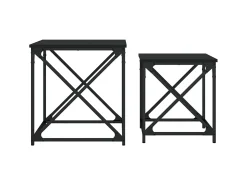 Mesa De Centro* Mesas de centro de encastrar 2 pcs derivados de madeira PT833359 Preto