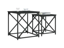 Mesa De Centro* Mesas de centro de encastrar 2 pcs derivados de madeira PT833359 Preto