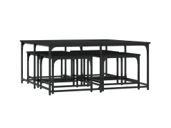 Mesa De Centro* Mesas de centro de encastrar 5 pcs derivados de madeira PT771981 Preto