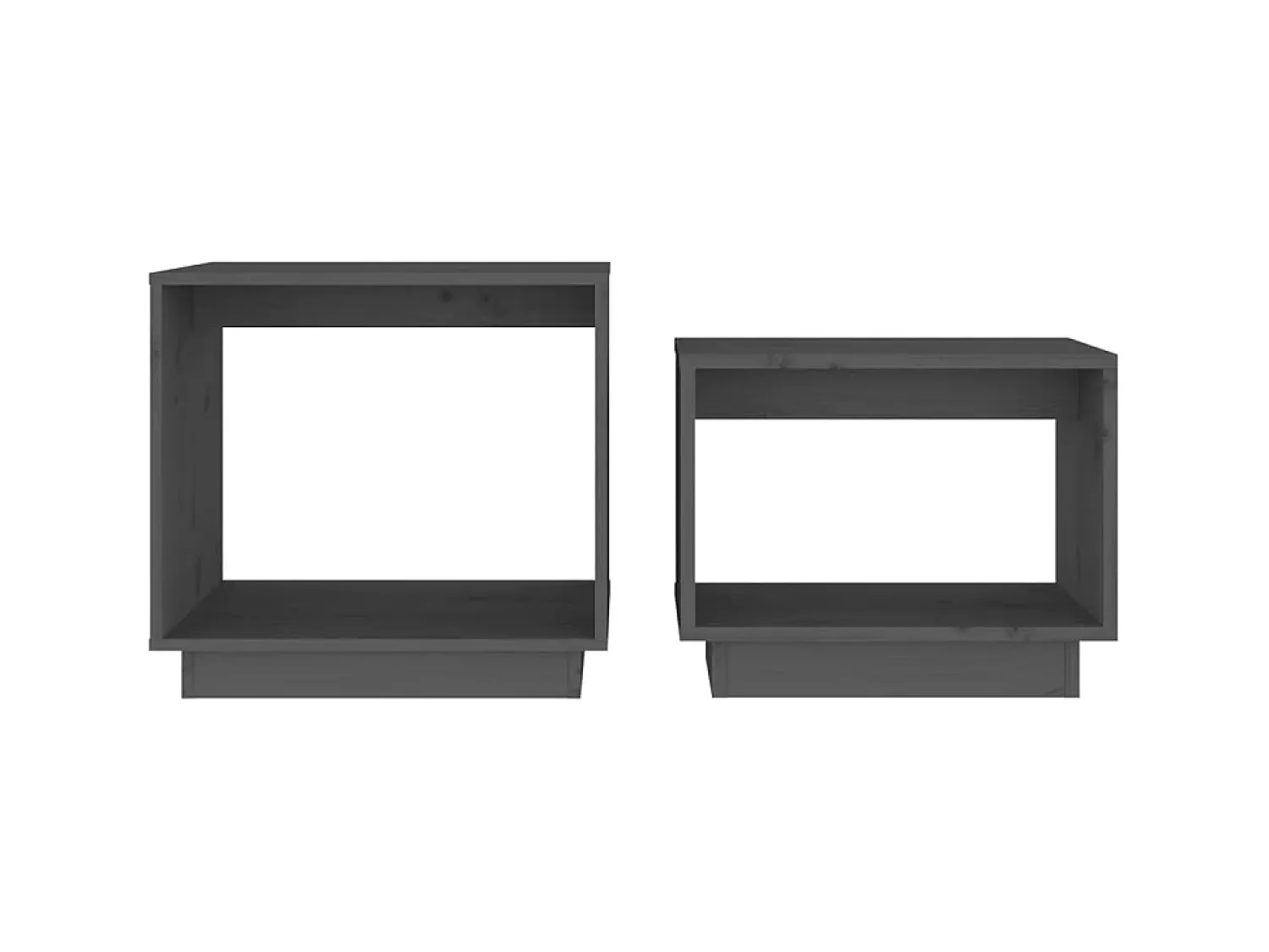 Mesa De Centro| Mesas de centro de encastrar 2 pcs pinho maciço cinza PT402797 Cinzento