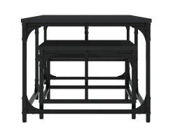 Mesa De Centro| Mesas de centro de encastrar 2 pcs derivados de madeira PT341580 Preto