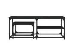 Mesa De Centro| Mesas de centro de encastrar 2 pcs derivados de madeira PT341580 Preto