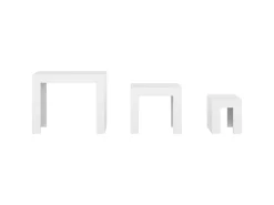Mesa De Centro| Mesas de centro de encastrar 3 pcs derivados de madeira PT692747 Branco