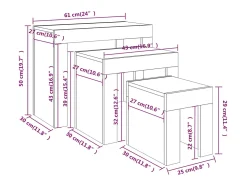 Sale vidaxl Mesas de centro de encastrar 3 pcs deriv. madeira cinza sonoma Cinzento