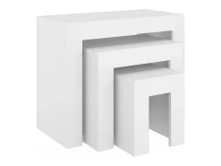 Clearance vidaxl Mesas de centro de encastrar 3 pcs derivados de madeira Branco