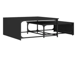 Mesa De Centro|vidaxl Mesas de centro de encastrar 2 pcs deriv.madeira/metal Preto