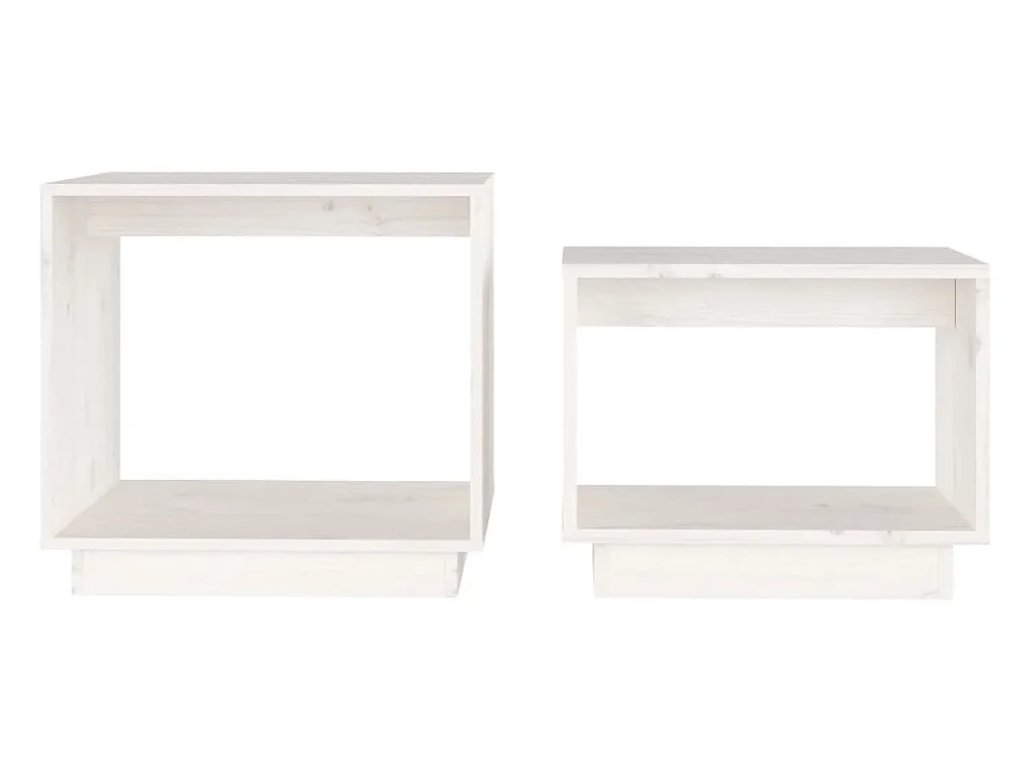 Mesa De Centro*vidaxl Mesas de centro de encastrar 2 pcs pinho maciço Branco