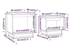 Mesa De Centro*vidaxl Mesas de centro de encastrar 2 pcs pinho maciço Branco
