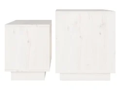 Mesa De Centro*vidaxl Mesas de centro de encastrar 2 pcs pinho maciço Branco