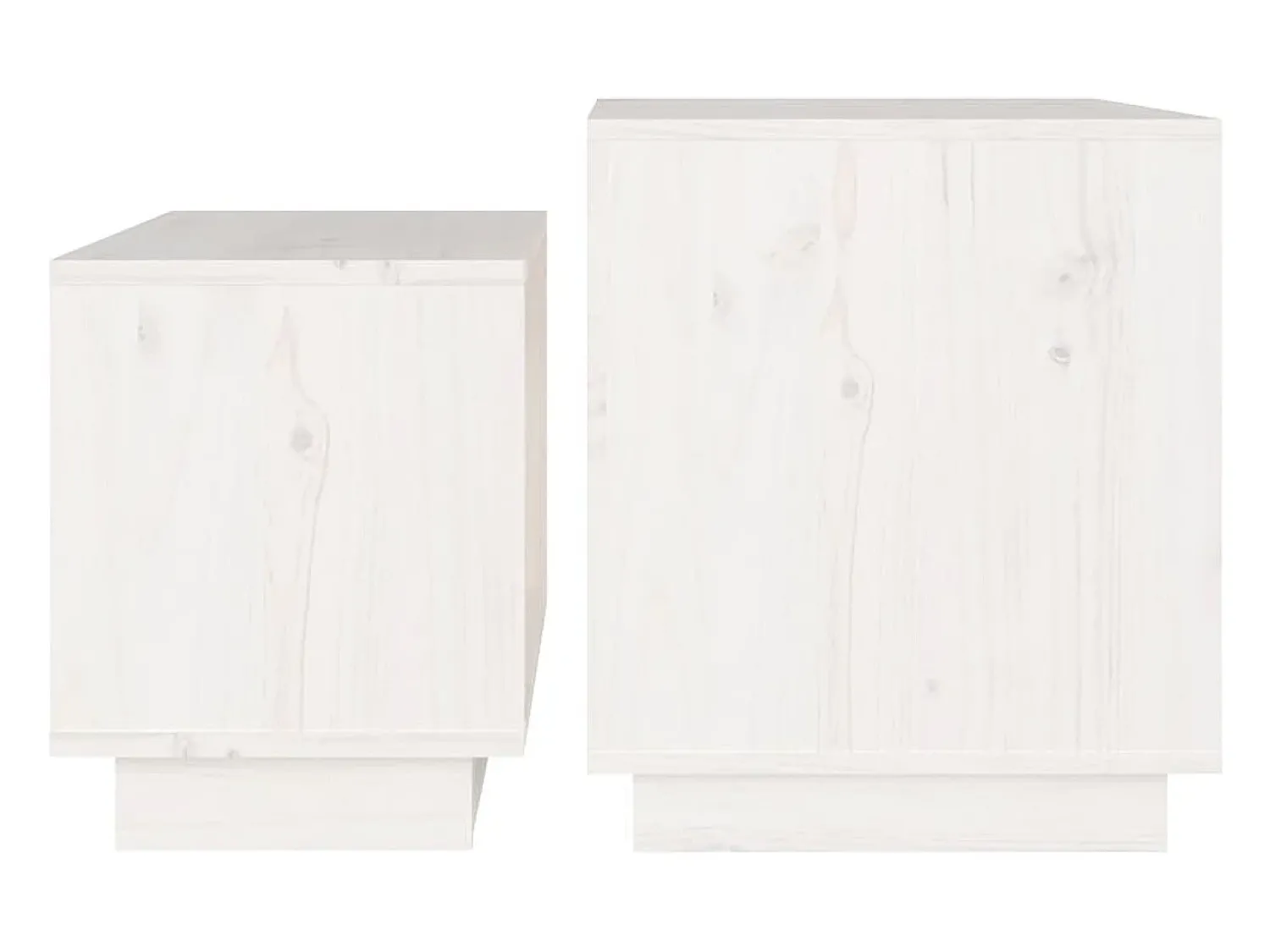 Mesa De Centro*vidaxl Mesas de centro de encastrar 2 pcs pinho maciço Branco