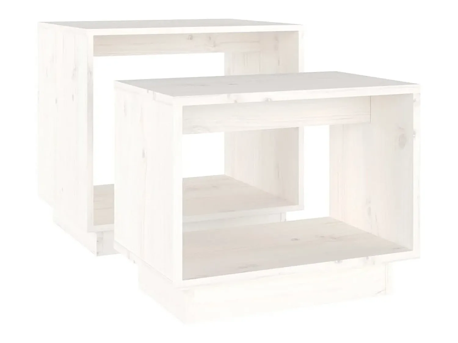 Mesa De Centro*vidaxl Mesas de centro de encastrar 2 pcs pinho maciço Branco