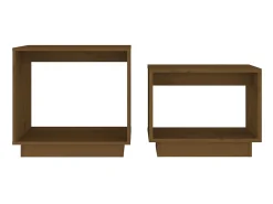 Best Mesas de centro de encastrar 2 pcs pinho maciço mel PT981981 Castanho