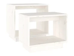 Mesa De Centro* Mesas de centro de encastrar 2 pcs pinho maciço PT487401 Branco