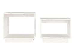 Mesa De Centro* Mesas de centro de encastrar 2 pcs pinho maciço PT487401 Branco
